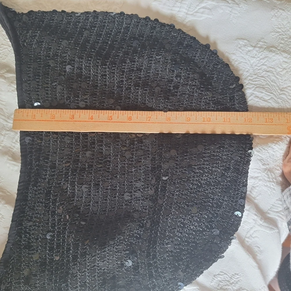 Y2K Large Black Sequin Hobo Bag